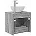 Mobiletto con Lavabo a Parete Sonoma grigio 49,5 x 35 x 63 cm - Foto miniatura 4