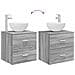 Mobiletto con Lavabo a Parete Sonoma grigio 49,5 x 35 x 63 cm - Foto miniatura 7