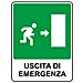 Cartello segnaletica uscita di emergenza in plastica cm 30x20 - Foto miniatura 1