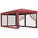 Tenda Per Feste Con 6 Pareti Laterali In Rete Rosso 3x6 M Hdpe - Foto miniatura 2