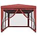 Tenda Per Feste Con 6 Pareti Laterali In Rete Rosso 3x6 M Hdpe - Foto miniatura 3