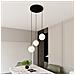 Lampada A Sospensione Royal - Nero, Oro, Bianco - Acciaio Verniciato A Polvere, Vetro - 40x100x40 Cm - Foto miniatura 5