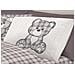 Completo Lenzuola Flanella Pensieri Delicati 100% Cotone Disegno Orsetto Tartan Singolo Grigio - Foto miniatura 3
