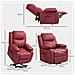 Poltrona Alzapersona Reclinabile con Poggiapiedi e Telecomando, in Pelle PU, 76x90x105 cm, Rosso - Foto miniatura 2