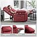 Poltrona Alzapersona Reclinabile con Poggiapiedi e Telecomando, in Pelle PU, 76x90x105 cm, Rosso - Foto miniatura 5
