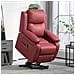 Poltrona Alzapersona Reclinabile con Poggiapiedi e Telecomando, in Pelle PU, 76x90x105 cm, Rosso - Foto miniatura 6
