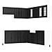 Set Mobili Da Cucina 11 Pz Porto Neri Legno Multistrato - Foto miniatura 2