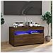 Lusso Casadino -  Mobile Porta Tv Con Luci Led Rovere Marrone 75x35x40 Cm - Foto miniatura 8