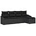 Set Divani Giardino 5 Pezzi con Cuscini Nero Polyrattan - Foto miniatura 1