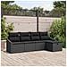 Set Divani Giardino 5 Pezzi con Cuscini Nero Polyrattan - Foto miniatura 2