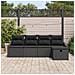 Set Divani Giardino 5 Pezzi con Cuscini Nero Polyrattan - Foto miniatura 3