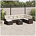 Set Divani da Giardino 9pz con Cuscini Marrone in Polyrattan - Foto miniatura 2