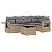 Set Divano da Giardino 6 pz con Cuscini Beige in Polyrattan - Foto miniatura 1