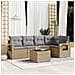 Set Divano da Giardino 6 pz con Cuscini Beige in Polyrattan - Foto miniatura 2