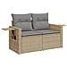 Set Divano da Giardino 6 pz con Cuscini Beige in Polyrattan - Foto miniatura 5