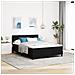 Letto con Box Spring con Materasso Nero 140x190 cm Tessuto - Foto miniatura 2