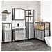 Set di mobili da bagno 5 pezzi vitaXL grigio sonoma in legno ingegnerizzato - Foto miniatura 2