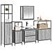 Set di mobili da bagno 5 pezzi vitaXL grigio sonoma in legno ingegnerizzato - Foto miniatura 3