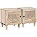 Comodino 2 pcs Beige 40 x 33 x 46 cm legno massello di mango - Foto miniatura 1