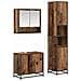 Set di mobili per il bagno con lo scaffale 3 pcs Legno vecchio - Foto miniatura 1