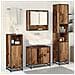 Set di mobili per il bagno con lo scaffale 3 pcs Legno vecchio - Foto miniatura 4