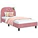 Struttura letto bambini con testata Rosa 90 x 200 cm Velluto - Foto miniatura 1