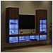 Unità a muro per TV con LED con led 5 pcs Rovere artigianale - Foto miniatura 5