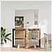 Cancello per cani con supporti 2 pcs Legno antico 100 x 100 cm - Foto miniatura 3