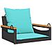 Panchina a Dondolo con Cuscini Nera 63x62x40 cm in Polyrattan - Foto miniatura 1