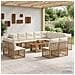 Set Divano da Giardino 13 pz Naturale e Bianco Crema polyrattan - Foto miniatura 8