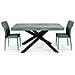 Tavolo In Legno Nobilitato Finitura Beton Allungabile 160x90 Cm - 260x90 Cm (gambe Incrociate)  - Foto miniatura 1
