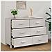 Credenza Bianca 113x40x80 Cm In Legno Massello Di Pino - Foto miniatura 3