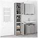 Armadietto Bagno Grigio Sonoma 32x34x188,5 cm Legno Multistrato - Foto miniatura 4