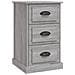Comodino Grigio Sonoma 39x39x67 Cm In Legno Multistrato - Foto miniatura 2