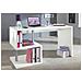Scrivania Valerio, Scrittoio Lineare Porta Pc, Tavolo Multiuso Per Ufficio, Scrivania Salvaspazio Multiposizione, 100% Made In Italy, Cm 140x60h78, Bianco Lucido - Foto miniatura 1