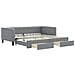 Divano Letto Estraibile Cassetti Grigio Chiaro 100x200 Tessuto - Foto miniatura 1