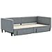 Divano Letto Estraibile Cassetti Grigio Chiaro 100x200 Tessuto - Foto miniatura 2