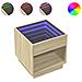 Comodino Con Led Infinity Rovere Sonoma 50x50x50 Cm - Foto miniatura 2