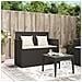 Panca da Giardino con Cuscini Nera in Polyrattan - Foto miniatura 10
