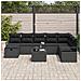 Set di Divani da Giardino a 9 Pezzi con Cuscini Rattan Polimerico Nero,  Divano da Giardino a 2 Posti con Cuscini Rattan Polimerico Nero - Foto miniatura 3