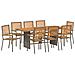 Set da Pranzo per Giardino 9 pcs Grigio 190 x 80 x 75 cm - Foto miniatura 1