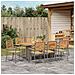 Set da Pranzo per Giardino 9 pcs Grigio 190 x 80 x 75 cm - Foto miniatura 4