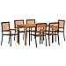 Set da Pranzo per Giardino 7 pcs Nero Poly Rattan - Foto miniatura 1