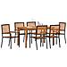 Set da Pranzo per Giardino 7 pcs Nero Poly Rattan - Foto miniatura 3