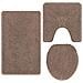 Tappeto da bagno 3 pcs Marrone 50 x 50 cm Polipropilene - Foto miniatura 1