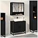 Armadio per Lavabo da Bagno Rovere Nero 65 x 33 x 60 cm - Foto miniatura 2
