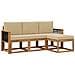 Set di divani da esterno con cuscino 4 pcs Naturale - Foto miniatura 1