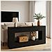 Tavolo consolle Nero 155 x 29 x 74 cm Legno ingegnerizzato - Foto miniatura 4
