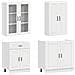 Unità Cucina PORTO 4 pcs Bianco Lucido Legno ingegnerizzato - Foto miniatura 3
