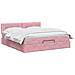 Letto ottomano con materasso Rosa 140 x 190 cm Velluto - Foto miniatura 3